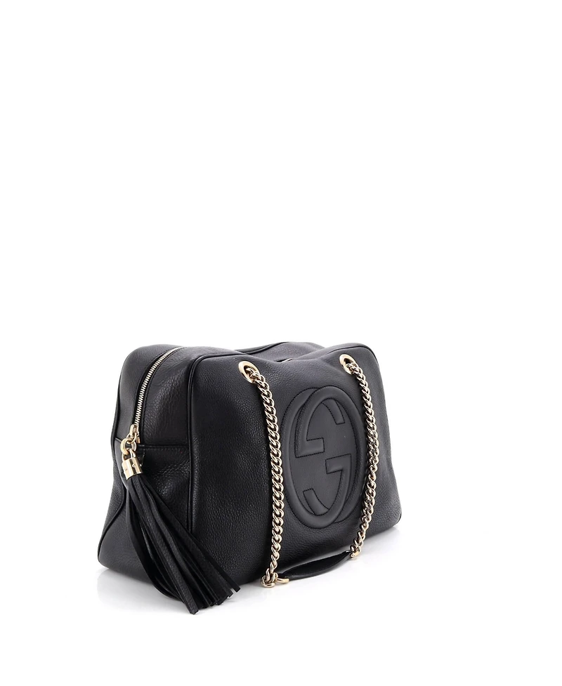 Pre-Owned Gucci Medium Soho Chain Zip Shoulder Bag Leather
