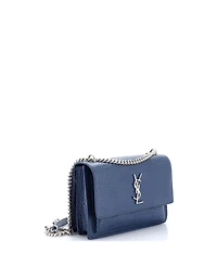 Pre-Owned Saint Laurent Medium Sunset Crossbody Bag Embossed Leather