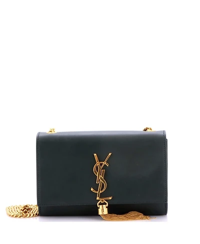 Pre-Owned Saint Laurent Small Classic Monogram Tassel Crossbody Bag Leather