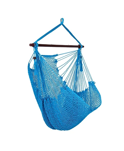 Sugift Caribbean Hammock Chair with Metal Spreader Bar and Soft Spun Rope Seat