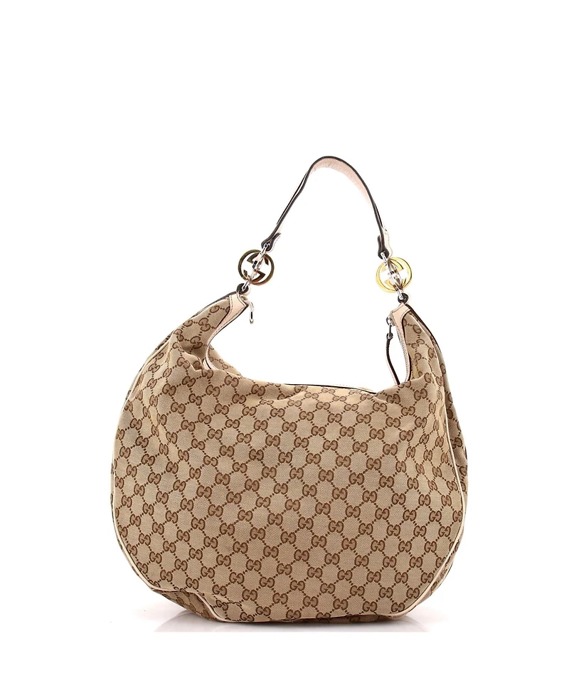 Pre-Owned Gucci Large Twins Hobo Gg Canvas
