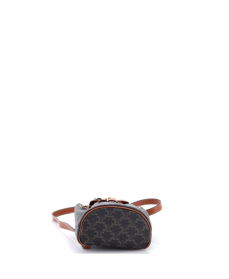 Pre-Owned Celine Mini Folco Backpack Triomphe Coated Canvas