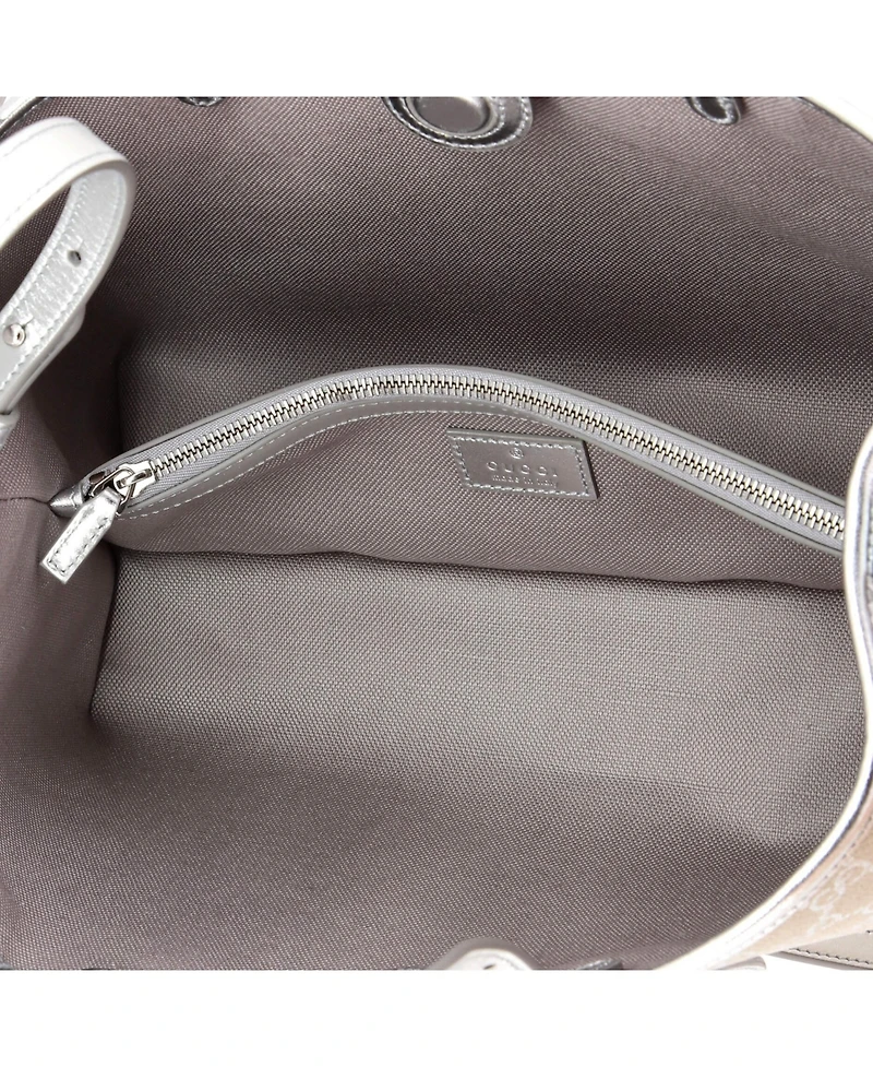 Pre-Owned Gucci Small Emblem Tote Gg Coated Canvas