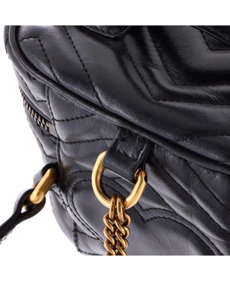 Pre-Owned Gucci Mini Gg Marmont Vanity Backpack Matelasse Leather