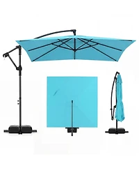 Sugift 8 x 8 ft Square Offset Cantilever Patio Umbrella with 360 Rotation and Crank Lift
