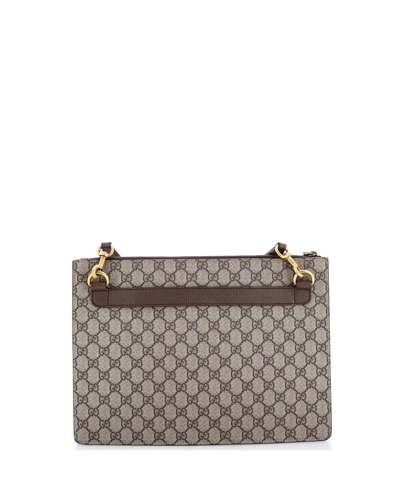 Pre-Owned Gucci Courrier Messenger Bag Gg Coated Canvas with Applique