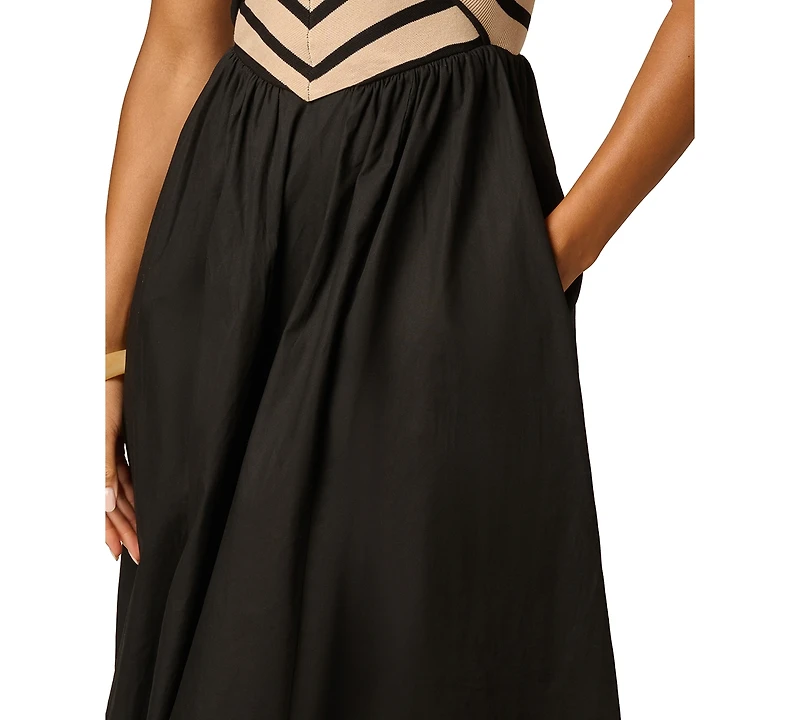 Adrianna Women's Halter-Neck Stretch Midi Dress