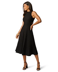 Adrianna Papell Women's Mock Neck Side-Cutout Rib-Knit Midi Dress