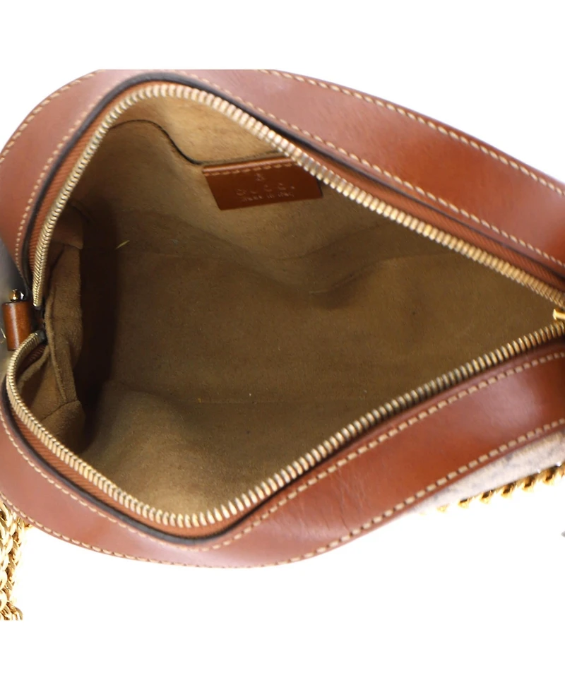 Pre-Owned Gucci Mini Chain Crossbody Bag Gg Coated Canvas and Leather