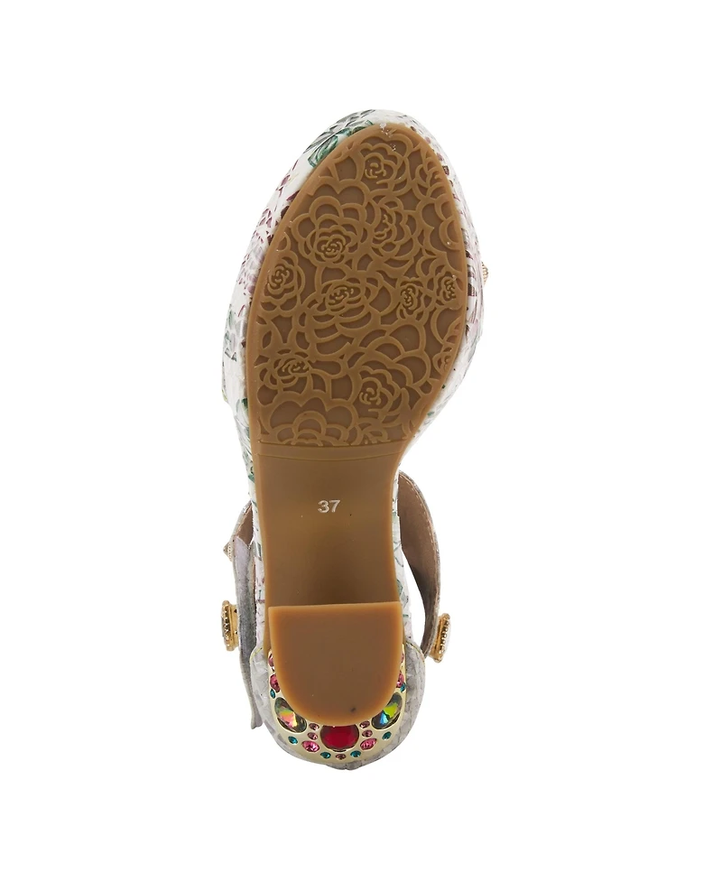L'Artiste Women's Spring Step Jewell Closed Back Sandal with Buckle
