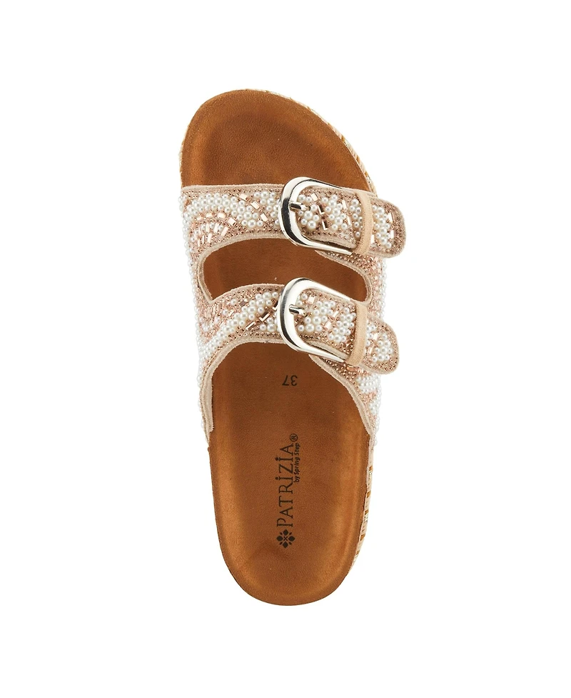 Patrizia Women's Pearline Pearl & Crystal Beaded Slide Wedge Sandals