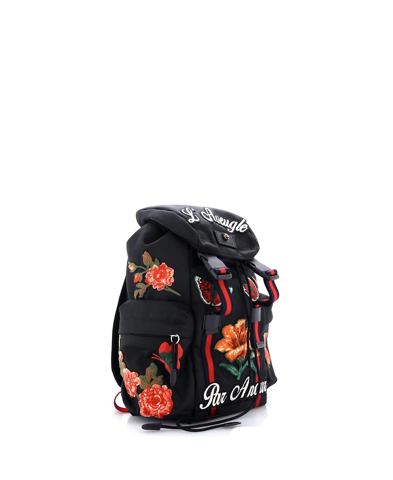 Pre-Owned Gucci Small Techpack Backpack Embroidered Techno Canvas