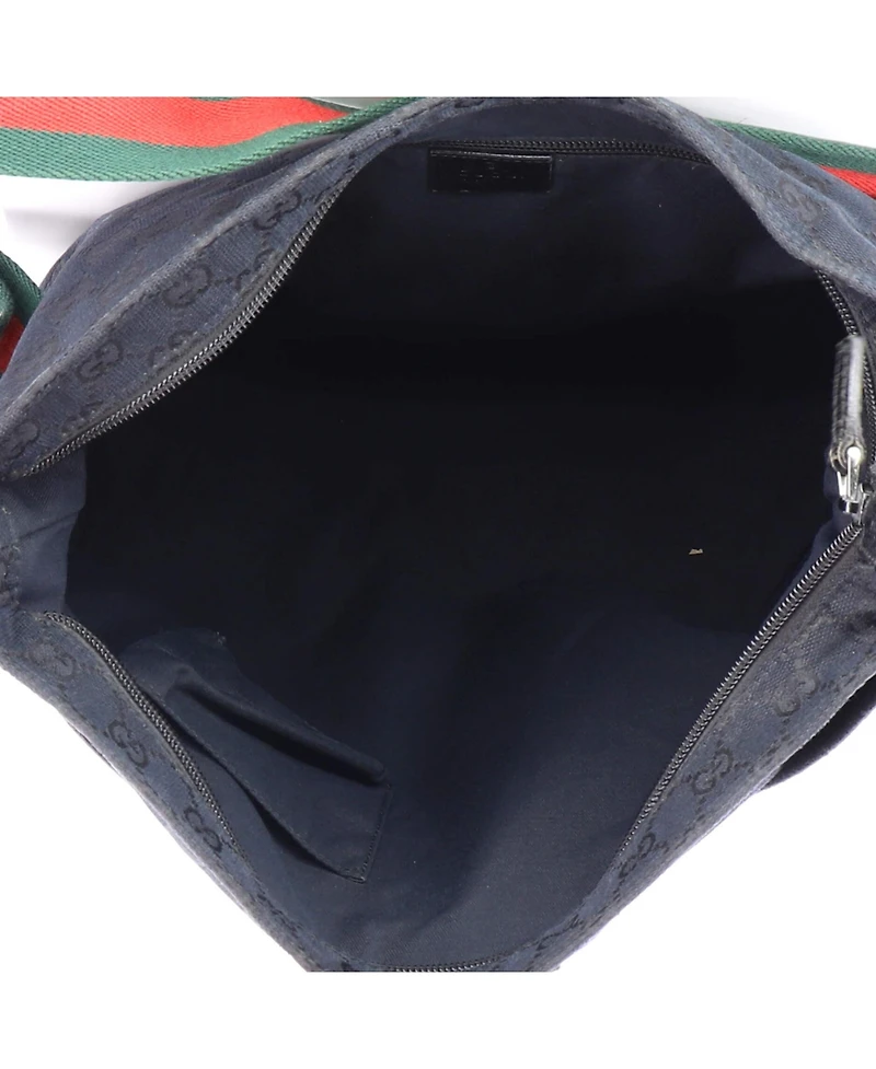 Pre-Owned Gucci Medium Front Pocket Web Messenger Gg Canvas