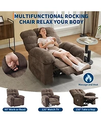 gaomon Recliner Chair, Wide Rocker Rocking Chair with Massage and Heat