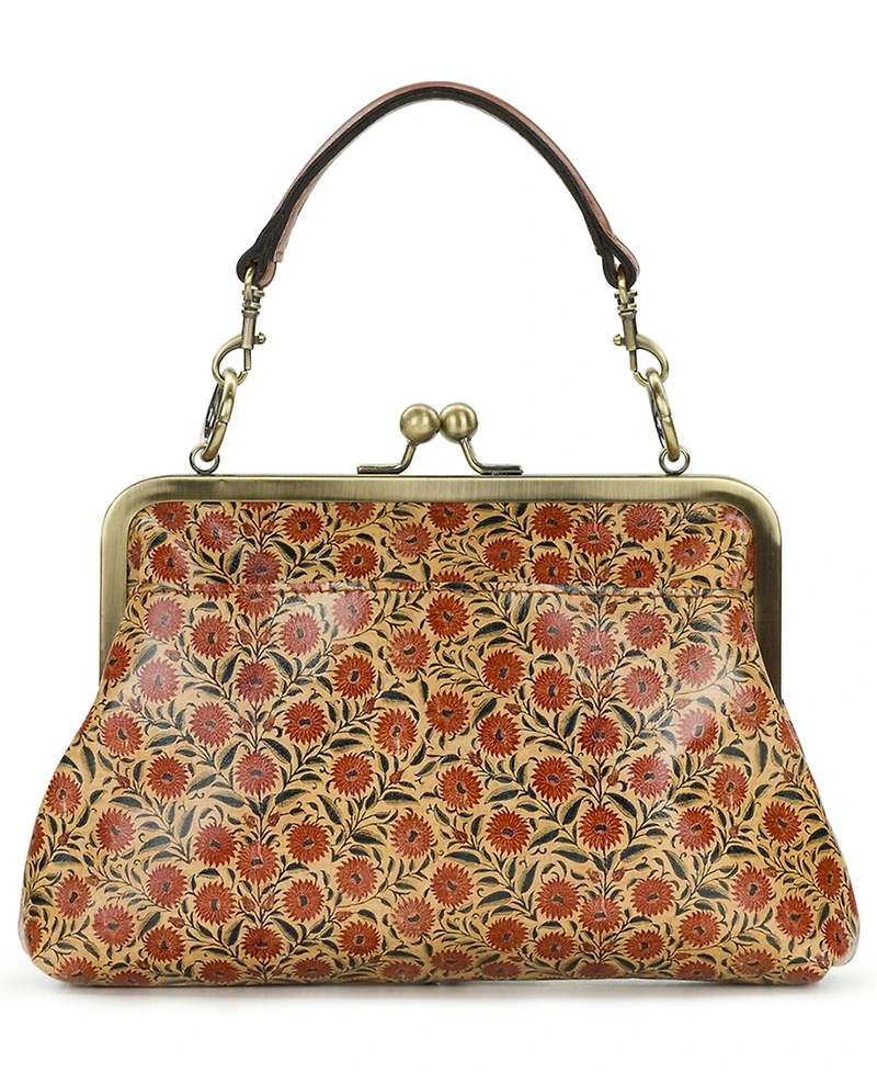 Patricia Nash Vione Leather Kisslock Frame Small Crossbody Bag