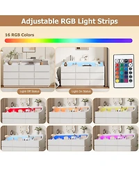 gaomon 9 Drawer Dresser for Bedroom, Handle-Free Storage Cabinet, Anti-Tipping, for Living Room and Entryway