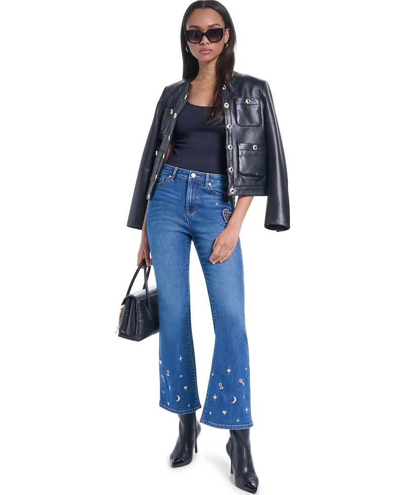 Karl Lagerfeld Paris Women's Mid-Rise Charm Detail Pants