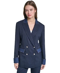 Karl Lagerfeld Paris Women's Button-Front Collared Jacket