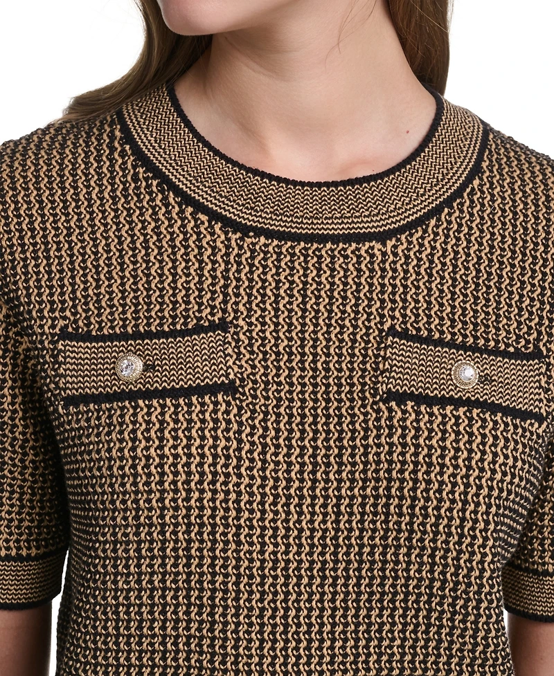 Karl Lagerfeld Paris Women's Short-Sleeve Sweater
