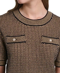 Karl Lagerfeld Paris Women's Short-Sleeve Sweater