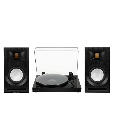 Fluance Vinyl Turntable Record Player Cartridge Acrylic Mat and Ri71 Powered Bookshelf Speakers