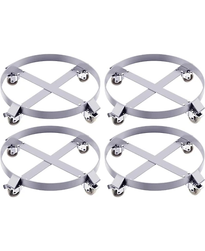 gaomon 4 Pack 55 Gallon Drum Dolly 1000 lb Capacity Heavy Duty Steel Drum Caddy with 4 Swivel Casters Barrel Cart for Warehouse