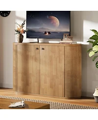 Tribesigns 47" Tv Stand for Tvs up to 55 Inches, Farmhouse Entertainment Center with Storage Cabinet, Wooden TV Media Console for Living Room, Bedroom