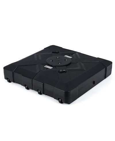 Sugift 34 in Cantilever Patio Umbrella Base with 4 Rolling Wheels and Cross Bracket