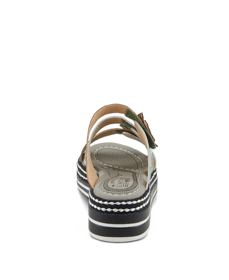 L'Artiste Woman's Spring Step Naomi-Monarch Slides with Leather Upper