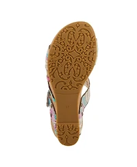 L'Artiste Women's Spring Step Moai Slide with Leather Upper
