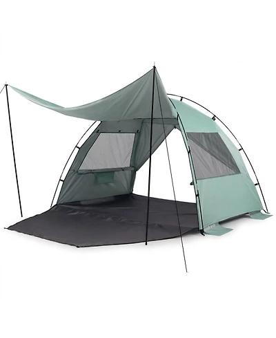 Sugift Beach Tent Sun Shelter with Extended Floor Dual Mesh Windows and Carry Bag