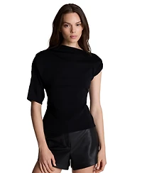 Kenneth Cole Women's Asymmetrical Draped Knit Sweater
