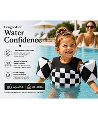 Aofar Kidsco Swim Vest Puddle Jumper Float Aid Shoulder Straps Arm Wings Checkerboard 2-6 Years