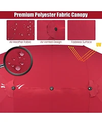 Sugift 15 ft Twin Patio Double-Sided Market Umbrella with Hand Crank System
