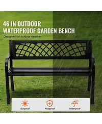 Vevor Outdoor Bench 46 in Metal Garden Bench 480 lbs Park Patio Yard Porch Bench
