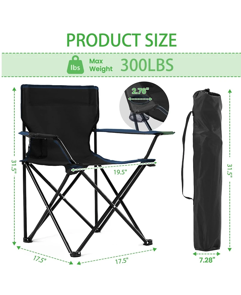 Aofar 2pack Camping Chairs Oversized Heavy Duty Padded Folding Cooler