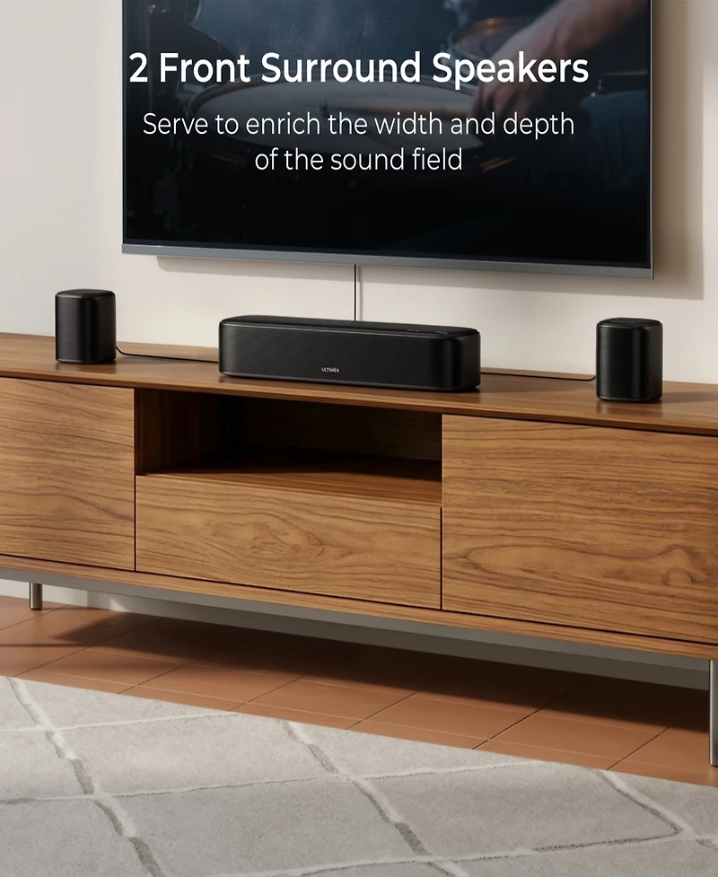 Ultimea 7.1ch Soundbar with Dolby Atmos for Tv, Surround Sound System with 5.25" Subwoofer, VoiceMX, BassMX, 4 Surround Speakers, 420W Peak Power, Hdm