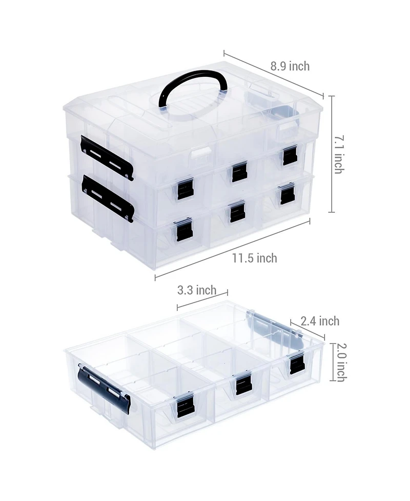 Xdovet Plastic StorBox Organizer Arts Crafts Sewing Supplies Case Accents Compartments Drawers Dividers