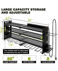 Xdovet Power Tool Organizer Wall Mount Charging Station Drill Holder Rack