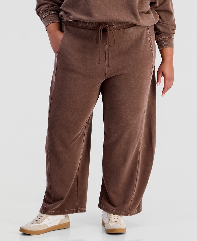 And Now This Plus Fleece High-Rise Drawstring Pants, Macy's Exclusive