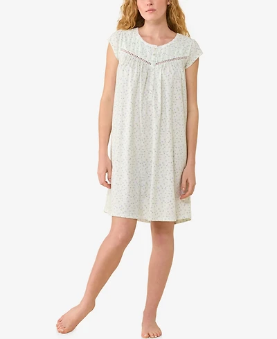 Eileen West Women's Cap-Sleeve Jersey Knit Short Nightgown