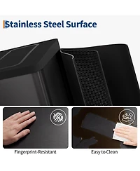 gaomon 2×10.6-gallon double-bin stainless steel trash can set with a foot pedal and soft-close lid, suitable for kitchens, living rooms, bedrooms