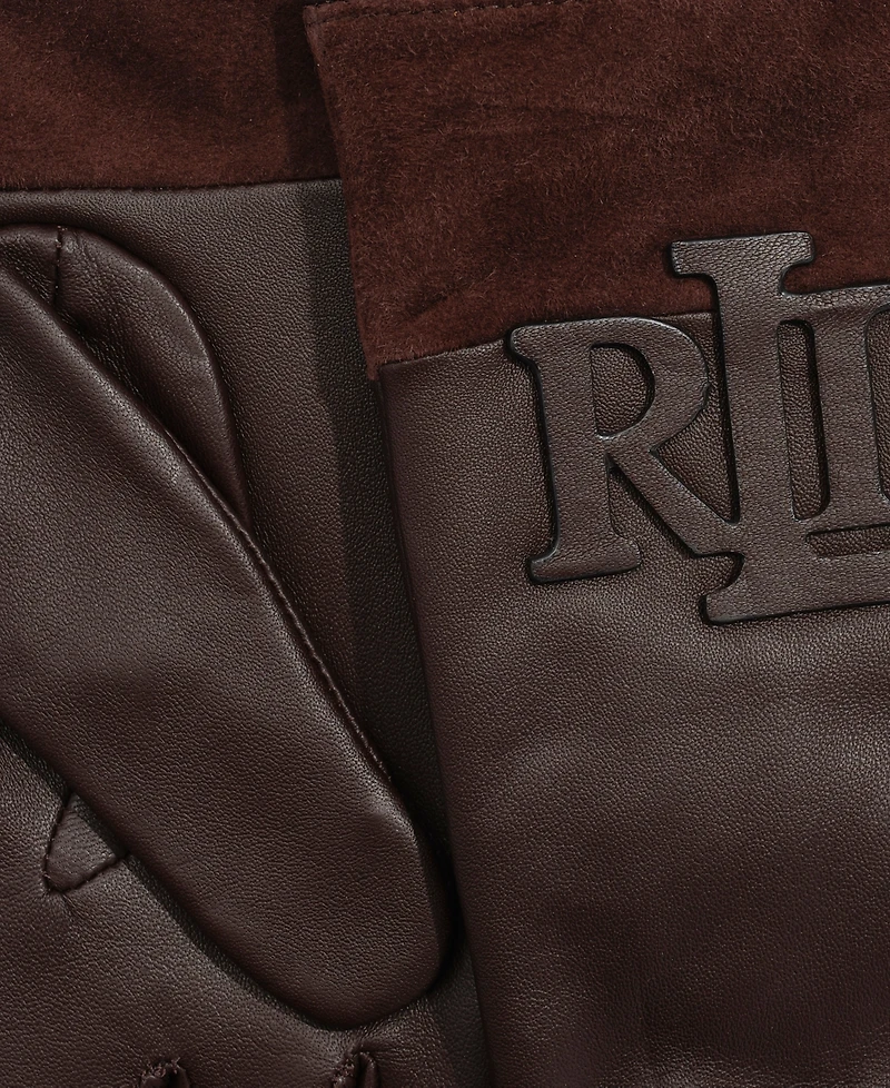 Lauren Ralph Women's Raised Logo Leather Touch Gloves