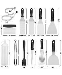 Cowin 14Pcs Flat Top Bbq Griddle Accessories Kit Professional Bbq Grill Tools Set for Outdoor Bbq Camping