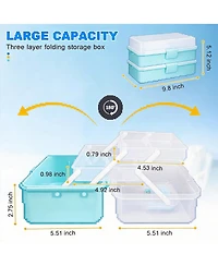 Xdovet Tackle Box Organizer 3-Layer Craft Storage Case