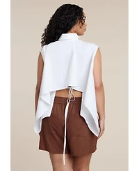 Eloquii Women's Button Up Shirt with Open Back