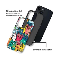 Gonez Case for iPhone 14, 2-in-1 Dual-Layer Shockproof Protection, Funny Cat Art Glossy