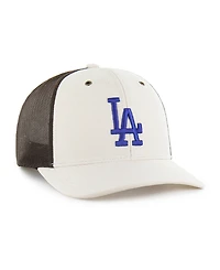 Carhartt x '47 Men's Natural/Brown Los Angeles Dodgers Undyed Trucker Adjustable Hat