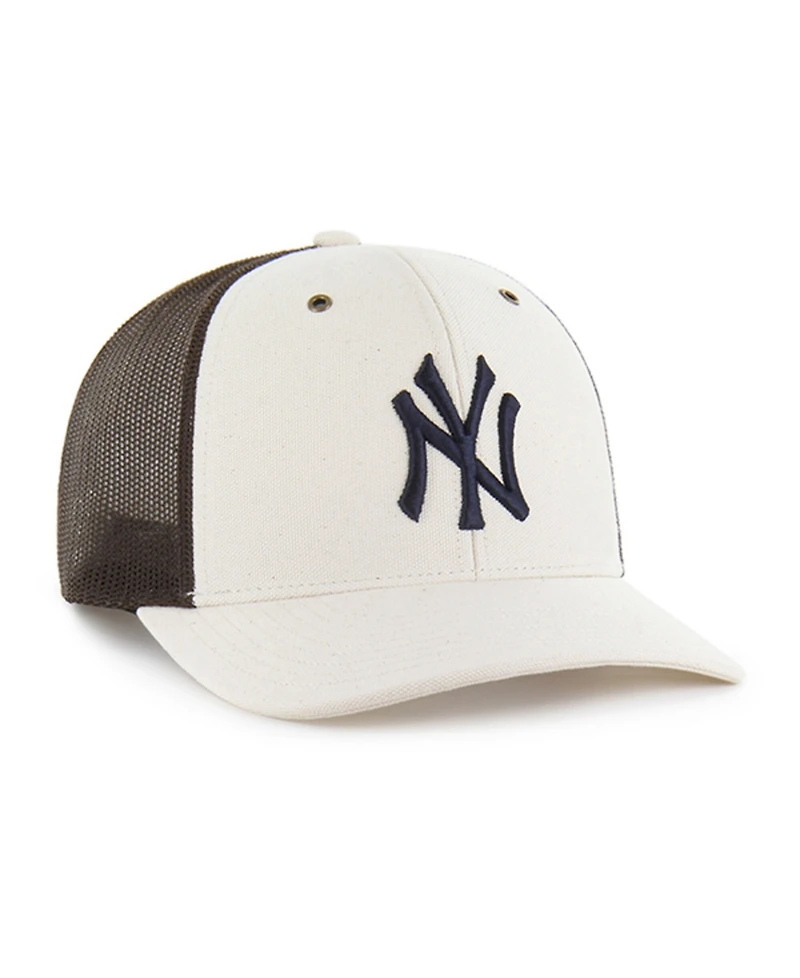 Carhartt x '47 Men's Natural/Brown New York Yankees Undyed Trucker Adjustable Hat