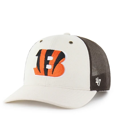 Carhartt x '47 Men's Natural/Brown Cincinnati Bengals Undyed Trucker Adjustable Hat